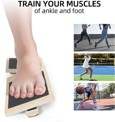 Gestookte houten vierkant balansbord voor yoga fitness pedaal houten speelgoed in gewone kleur