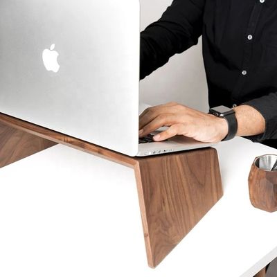 Gratis monster Laptop Houten stand Doppel-tier computerhouder voor computermonitor