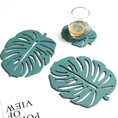 Onregelmatig modeontwerp Environmental Hout MDF Cup Coasters Green Leaf Cactus Cup Mat Decoratie Mat