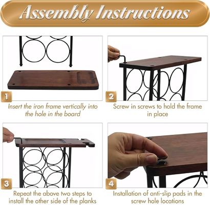 Staand type aanrecht wijnhouder met houten bak en organisatie