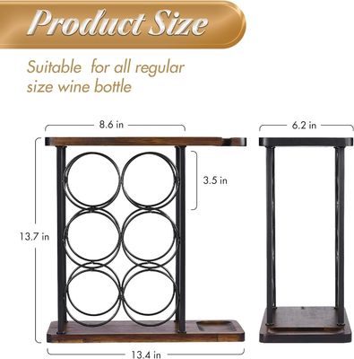 Staand type aanrecht wijnhouder met houten bak en organisatie