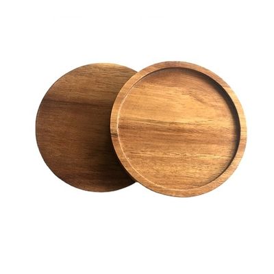 Huishoudelijk hout Plain Color Lack Acacia Solid Drink Coaster voor koffiebeker Mat Set