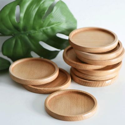Huishoudelijk hout Plain Color Lack Acacia Solid Drink Coaster voor koffiebeker Mat Set