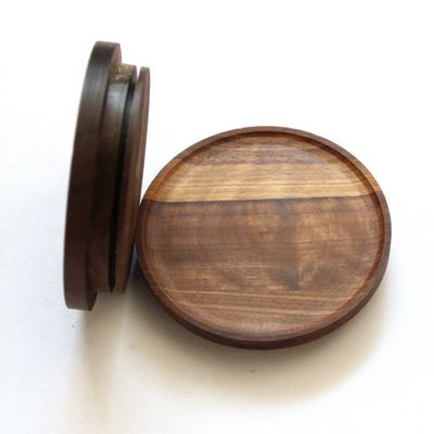 Op maat gemaakte bestelling geaccepteerd Keuken snoep Specerijen glazen pot met niet-vergieten zwarte walnoot deksel