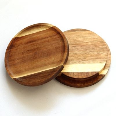 FSC-gecertificeerde glazen kaarspotten met houten deksel van acacia voor gemakkelijk openen en FSC-certificaat