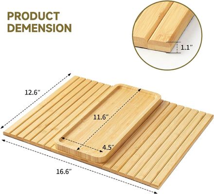 Stocked bamboe bank arm tray tafel grote bank kopje houder tray voor telefoon kopjes afstandsbediening