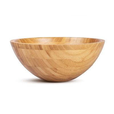 Custom Logo Eco-vriendelijk Natuurlijk Ronde Bamboe Salad Bowl voor Moderne Stijl Amazon Design