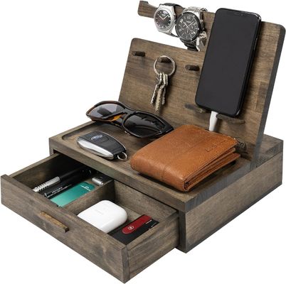 Double Tier Bedside Table Organizer voor het opslaan van grote hoeveelheden mobiele telefoonaccessoires