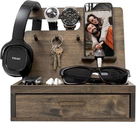 Double Tier Bedside Table Organizer voor het opslaan van grote hoeveelheden mobiele telefoonaccessoires