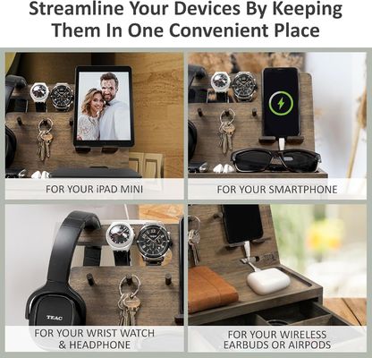 Double Tier Bedside Table Organizer voor het opslaan van grote hoeveelheden mobiele telefoonaccessoires