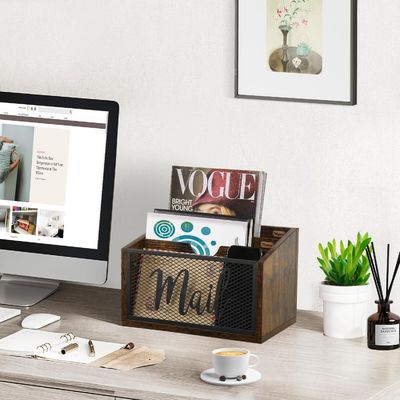 Double Tier MDF Mail Organizer voor Office Desktop Custom Desktop en Wall Mount Solution