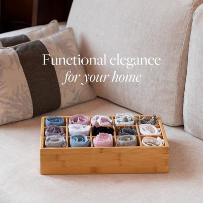 15 Compartiment Bamboe opslag organisator voor riemen stropdassen BH's broek sokken Juwelen