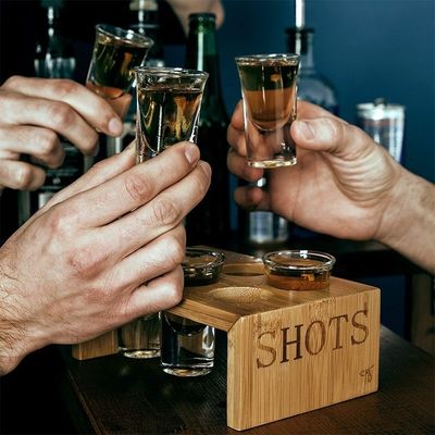 Vernis op maat van hout communion tray met geschoten glas eenvoudig en nuttig ontwerp