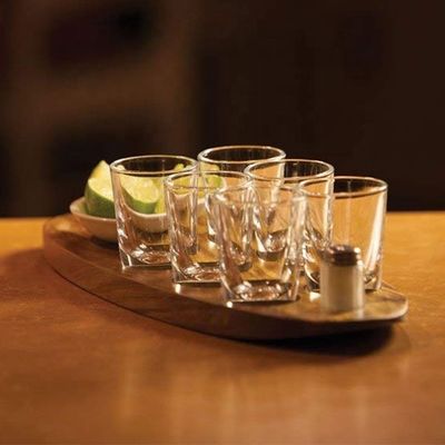 Houten plain color acacia houten cup holder geschoten glazen bekers bedienende bak met drukwerk