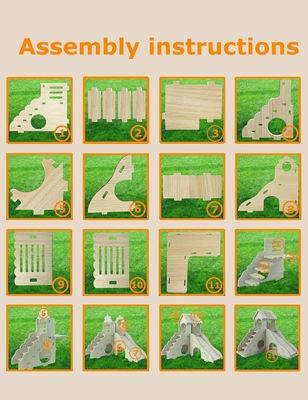 Klimladder en glijbaan Houten schuilplaats voor andere kleine dieren