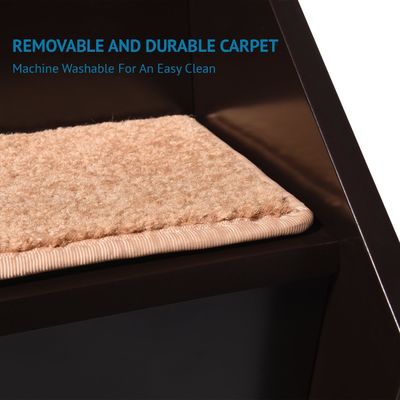 Houten trappen voor huisdieren w 3 niet-glijdende treden en ingebouwd huis perfect voor honden katten korte huisdieren