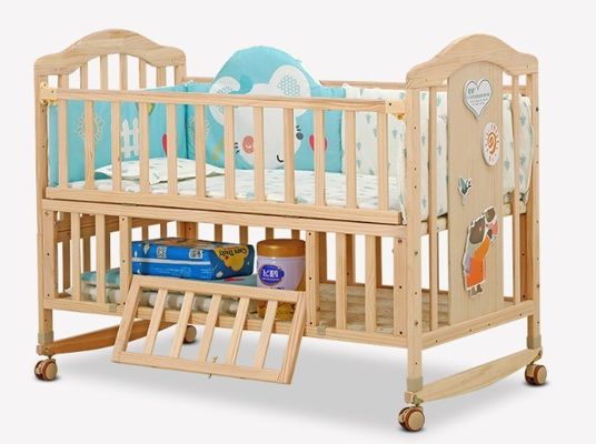 Geschenk ambacht industrieel massief hout kinderbedden cabriolet peuter slaapbed swing schommeling