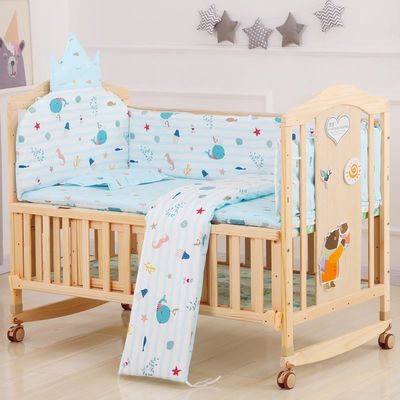 Geschenk ambacht industrieel massief hout kinderbedden cabriolet peuter slaapbed swing schommeling