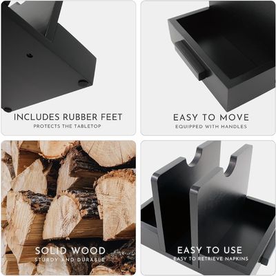2024 Design American Style Houten Servettenhouder voor tafel om zout- en peperschaakers op te slaan