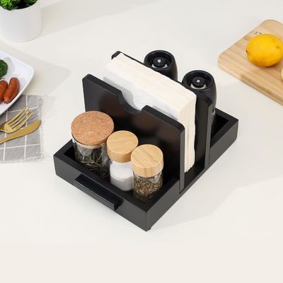 2024 Design American Style Houten Servettenhouder voor tafel om zout- en peperschaakers op te slaan