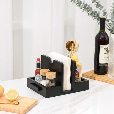 2024 Design American Style Houten Servettenhouder voor tafel om zout- en peperschaakers op te slaan