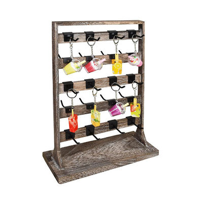 Hoofd thema oorbellen Kaart display holder Stand met houten sieraden display rack en haken