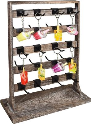 Hoofd thema oorbellen Kaart display holder Stand met houten sieraden display rack en haken