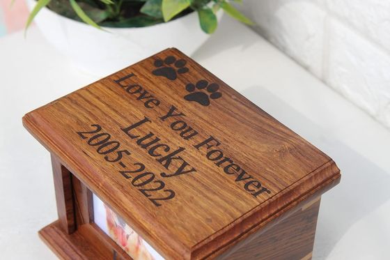 Kistjes voor huisdieren Urnen Houten souvenirdoos voor het liefdevol opslaan van as van geliefde hond of kat