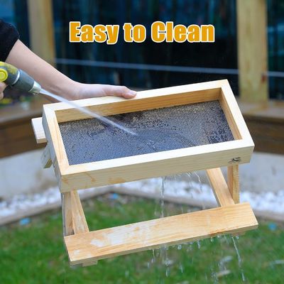 Handgemaakte kip tafel Houten picknick tafel voor huisdieren kom voeders en kleine dieren