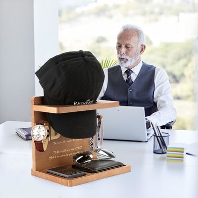 Houten plain kleur hoed display stand voor Home Office organisator en vader verjaardag cadeautjes