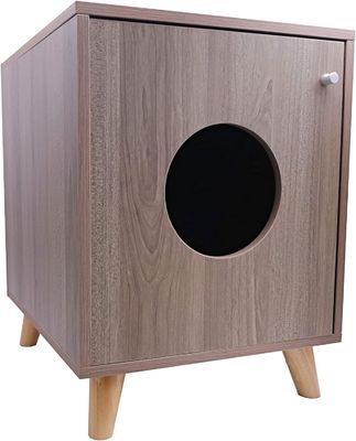 Verborgen kattenbak nachtkast Meubelen met op maat gesloten knop Houten tafel