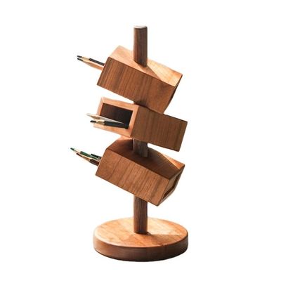 Octogonale bureauorganisator NBeech Hout Zwarte Walnoot voor en veelzijdige bureauorganisatie