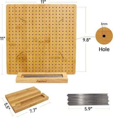 Handgemaakte breien blokkerende mat Bamboes bord met pennen Mini houten doos Pillenopslag