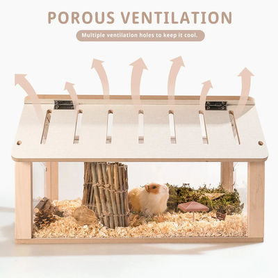 Horlogekist Custom Hamster Hideout Hout Huisdiermeubelen Speelhuis Solid Patroon voor kleine huisdieren