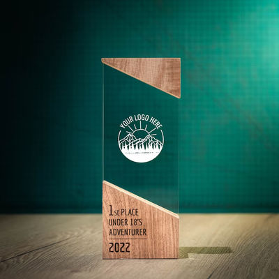 Moderne plaque hout loopt uniek ontwerp gepersonaliseerde houten acryl RISE Trophy Award