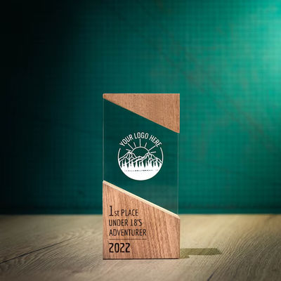Moderne plaque hout loopt uniek ontwerp gepersonaliseerde houten acryl RISE Trophy Award
