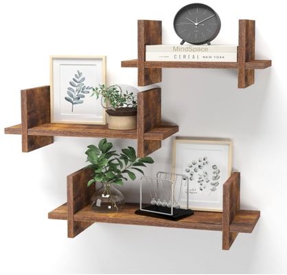 Efficiënt gebruik maken van de ruimte met 202408 Set 3 Houten Drijvende Plank Wand Montage Planken