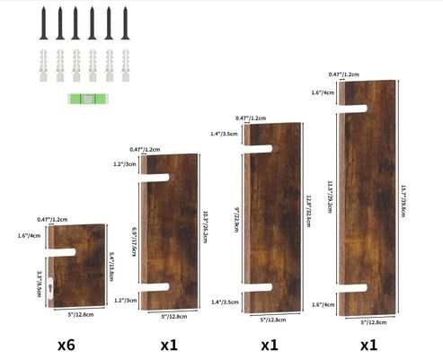Efficiënt gebruik maken van de ruimte met 202408 Set 3 Houten Drijvende Plank Wand Montage Planken