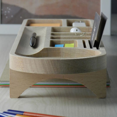 Office Desk Organizer met potloodkas en aangepast logo Hout Caddy Telefoonstaand