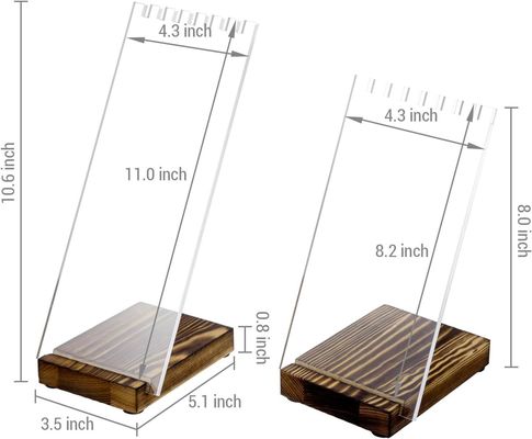 Duidelijke Acryl halskettinghouder met massief houten basis tafeltop sieraden edelafstand Voordeel