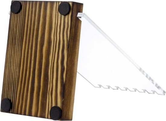 Duidelijke Acryl halskettinghouder met massief houten basis tafeltop sieraden edelafstand Voordeel
