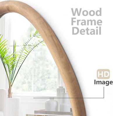 Unieke gelakte houten ronde boerderij spiegel voor moderne woonkamer en badkamer