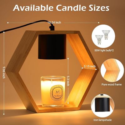 Moderne rustieke bruine houten pilaar kaarshouders voor huisversiering 3D x 9"W x 22"H