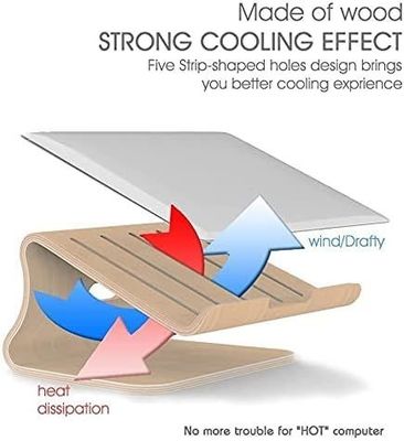 Houten laptopstand voor MacBook Y Mail verpakking verbrand drukwerk geventileerd bracket dock