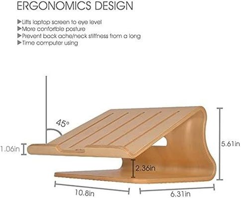 Houten laptopstand voor MacBook Y Mail verpakking verbrand drukwerk geventileerd bracket dock