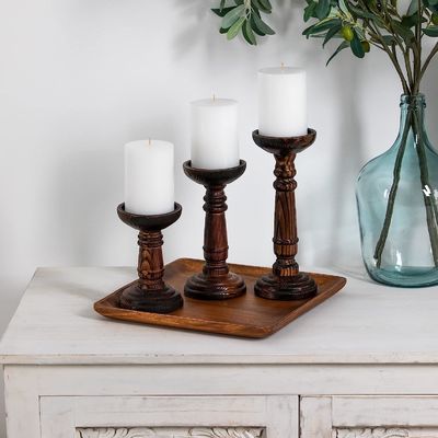 Home Decoratie Handgemaakte houten kaarsstand Set voor trouwfeest Handgemaakt ontwerp