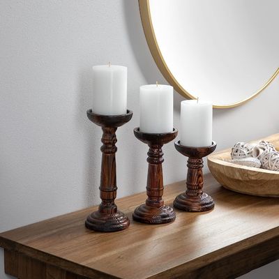 Home Decoratie Handgemaakte houten kaarsstand Set voor trouwfeest Handgemaakt ontwerp