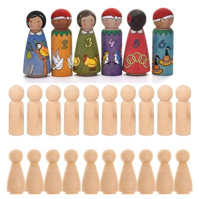 Graverende Carving Type Onvoltooide Figuur Vorm Houten Peg Pop voor handschilderen