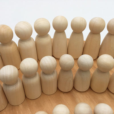 Persoonlijke grootte aanvaard Houten Man Vrouw Peg Poppen Mensen Figuurtjes voor doe-het-zelf schilderen Handwerk