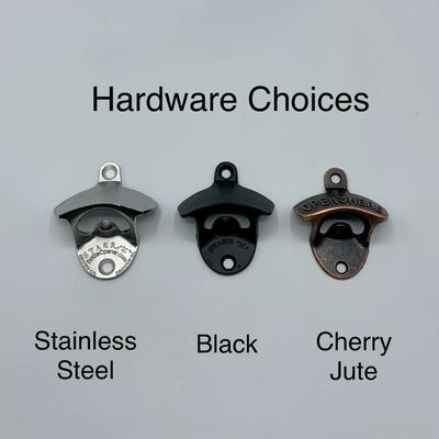 Houten beer flesopener Wandkoelkast Mount Gepersonaliseerde gebrande druk voor cadeautjes